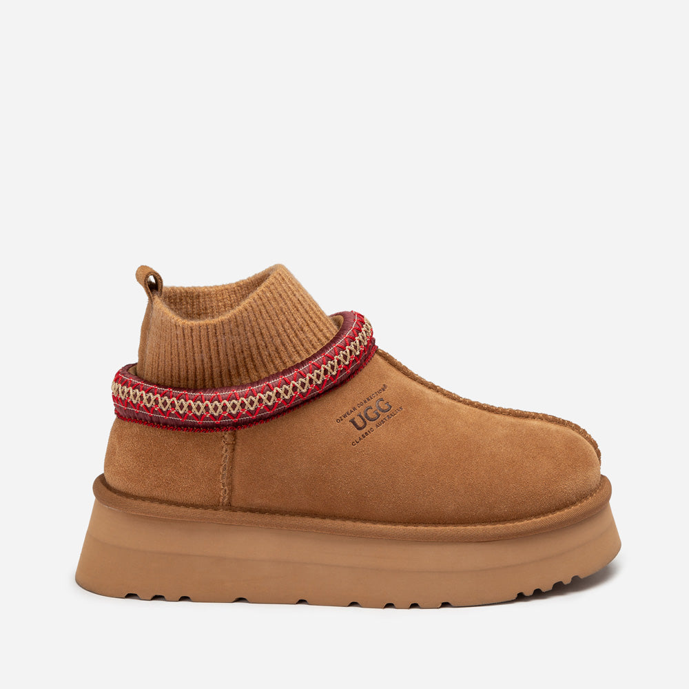 Ugg Sydney Knit Platform Slipper-Women Slippers-PEROZ Accessories
