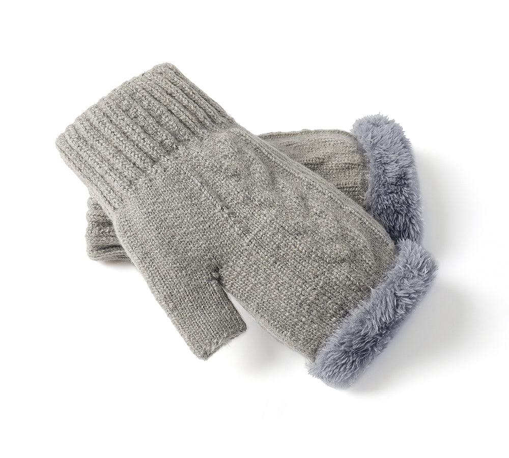 EVERAU  Fingerless Ultra Plush Knit Gloves