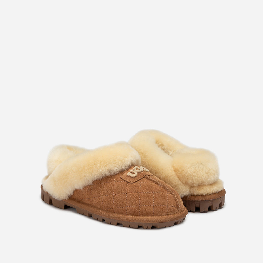 Ugg Coquette Matelasse Emb Logo Slipper( Detachable Feature)-Women Slippers-PEROZ Accessories