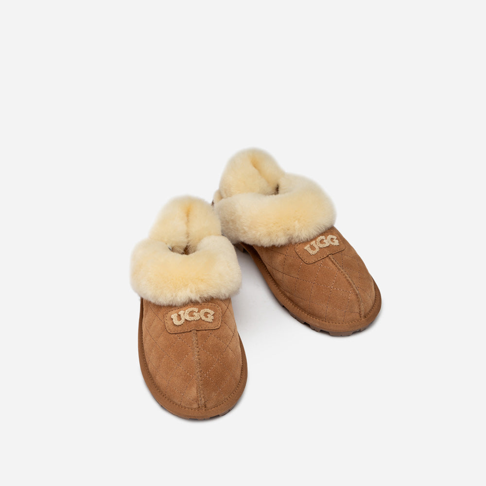 Ugg Coquette Matelasse Emb Logo Slipper( Detachable Feature)-Women Slippers-PEROZ Accessories