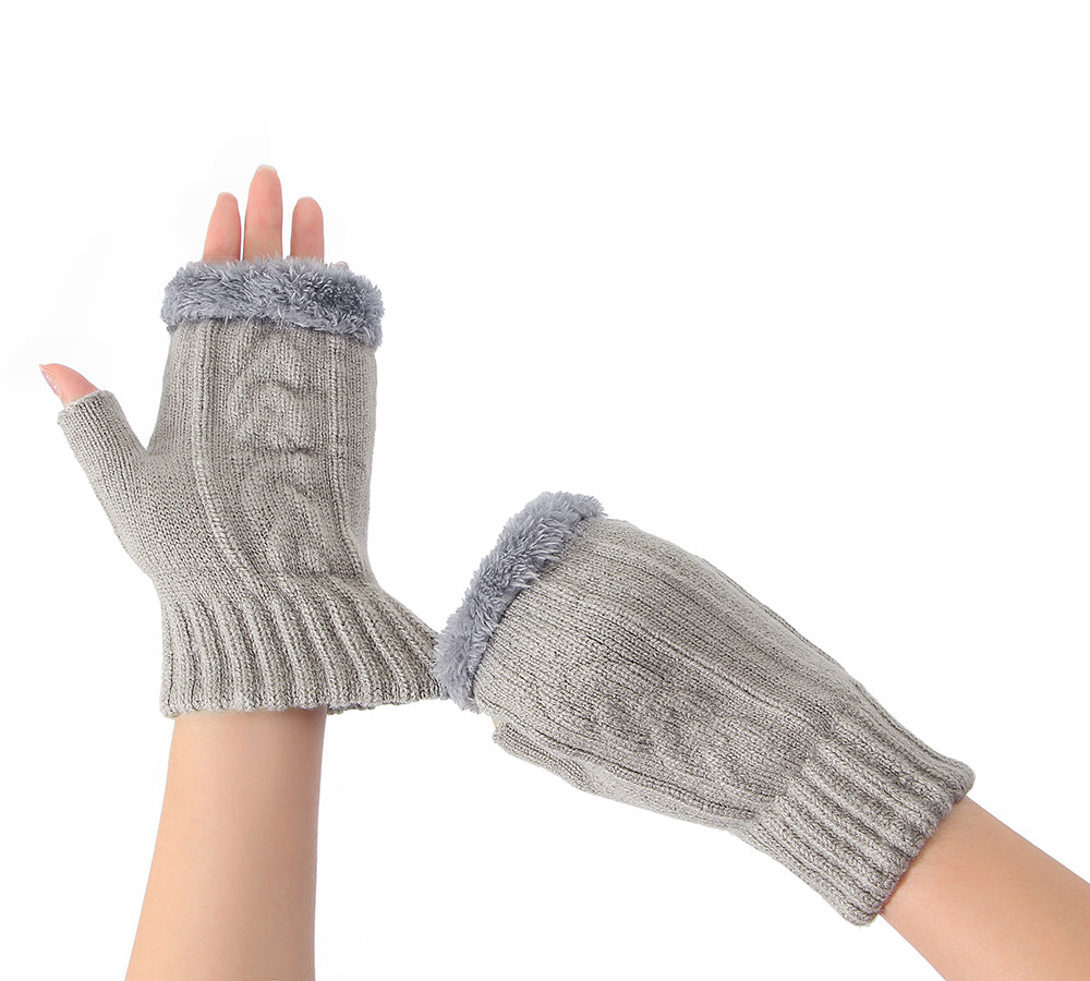 EVERAU  Fingerless Ultra Plush Knit Gloves