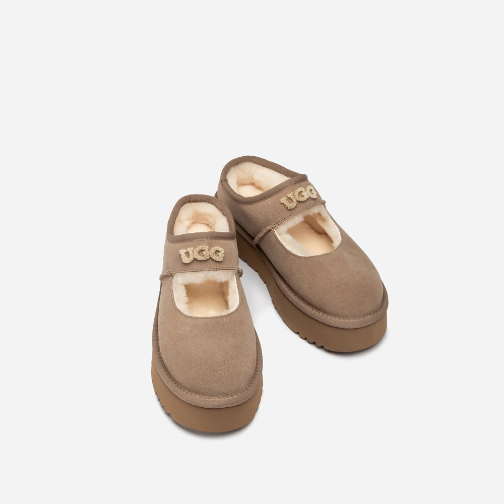 Ugg Mary Jane Emb Logo Platform-Women Moccasins Loafers-PEROZ Accessories