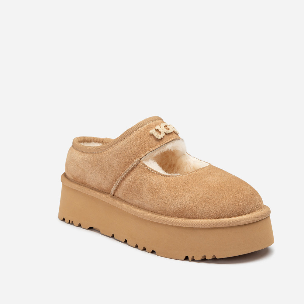 Ugg Mary Jane Emb Logo Platform-Women Moccasins Loafers-PEROZ Accessories