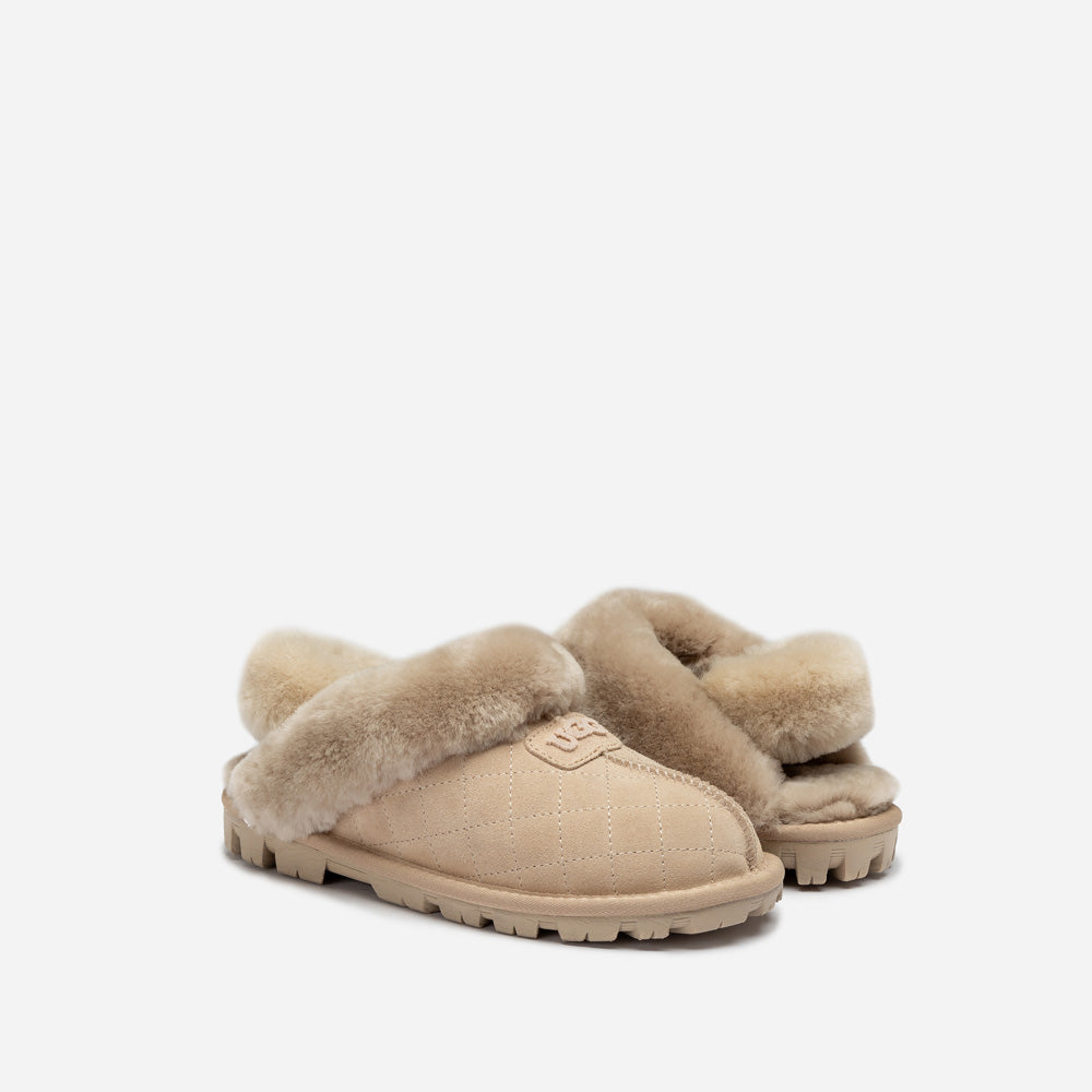 Ugg Coquette Matelasse Emb Logo Slipper( Detachable Feature)-Women Slippers-PEROZ Accessories