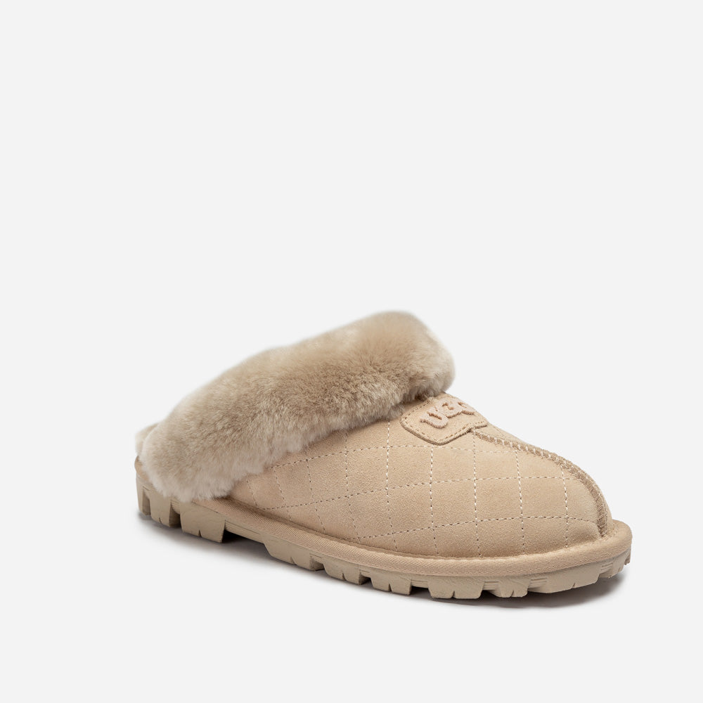 Ugg Coquette Matelasse Emb Logo Slipper( Detachable Feature)-Women Slippers-PEROZ Accessories