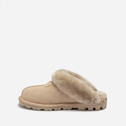 Ugg Coquette Matelasse Emb Logo Slipper( Detachable Feature)-Women Slippers-PEROZ Accessories