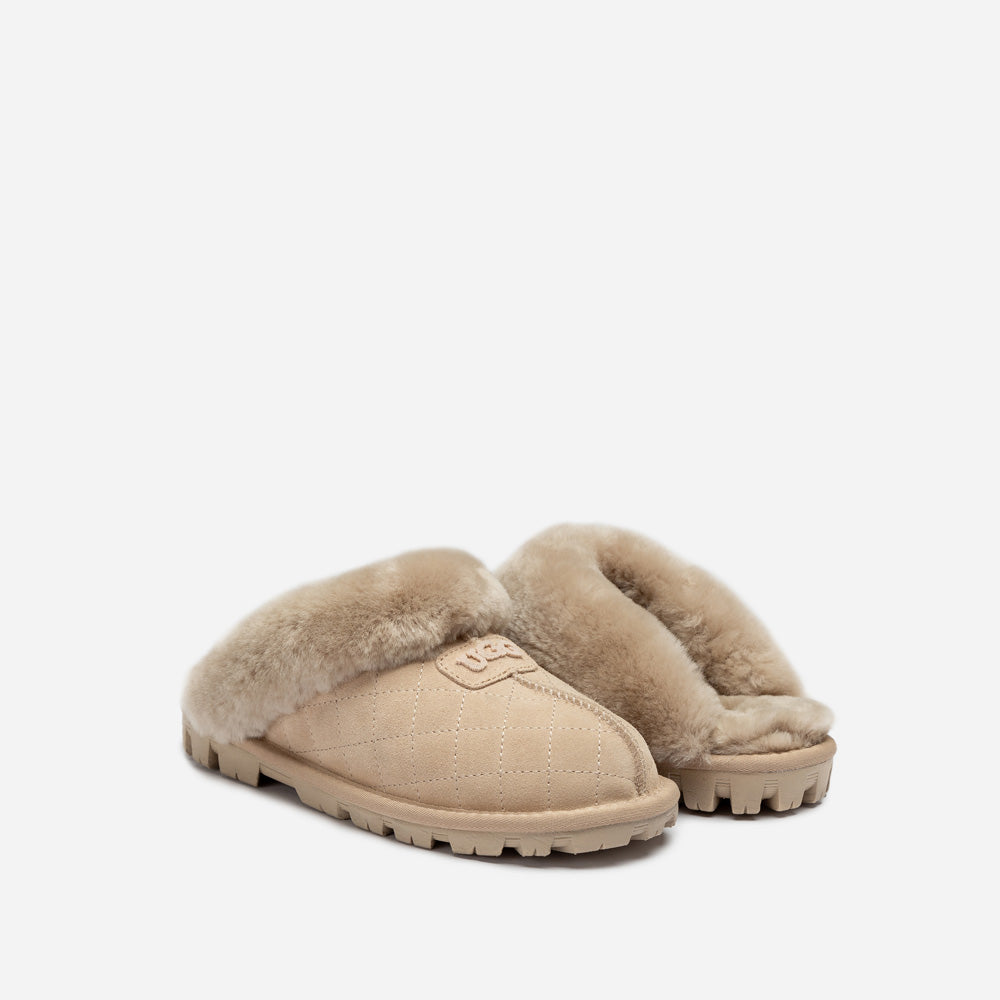 Ugg Coquette Matelasse Emb Logo Slipper( Detachable Feature)-Women Slippers-PEROZ Accessories