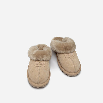 Ugg Coquette Matelasse Emb Logo Slipper( Detachable Feature)-Women Slippers-PEROZ Accessories