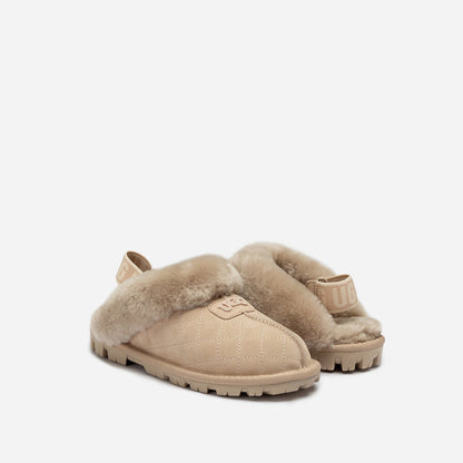 Ugg Coquette Matelasse Emb Logo Slipper( Detachable Feature)-Women Slippers-PEROZ Accessories