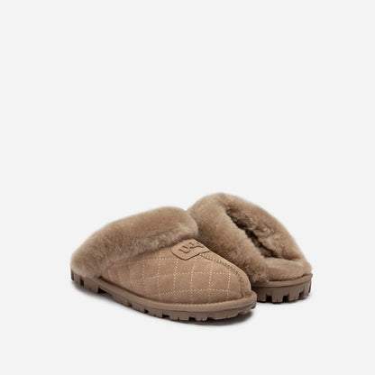 Ugg Coquette Matelasse Emb Logo Slipper( Detachable Feature)-Women Slippers-PEROZ Accessories