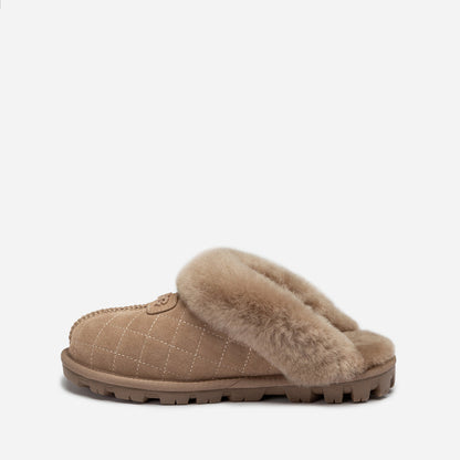 Ugg Coquette Matelasse Emb Logo Slipper( Detachable Feature)-Women Slippers-PEROZ Accessories