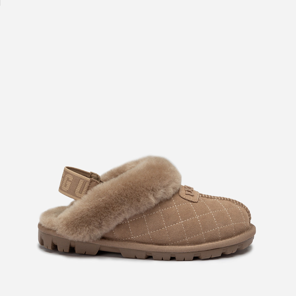 Ugg Coquette Matelasse Emb Logo Slipper( Detachable Feature)-Women Slippers-PEROZ Accessories