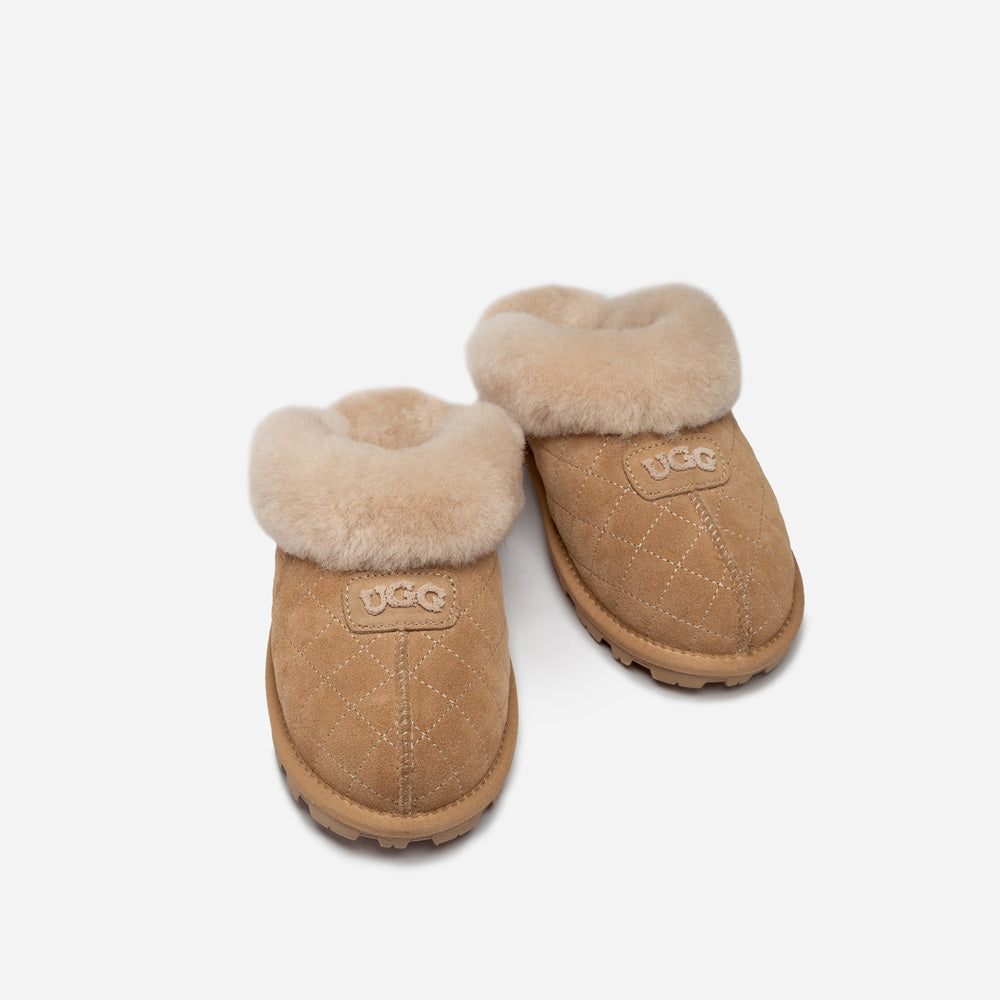 Ugg Coquette Matelasse Emb Logo Slipper( Detachable Feature)-Women Slippers-PEROZ Accessories