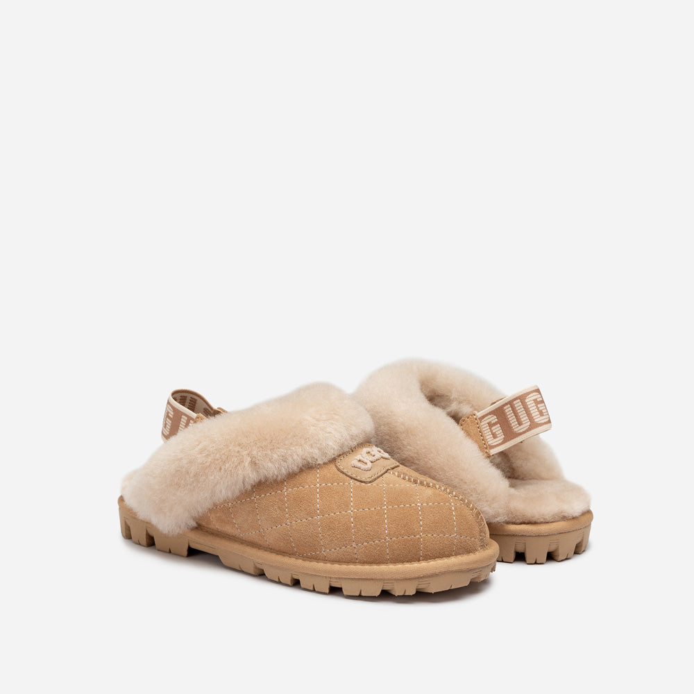 Ugg Coquette Matelasse Emb Logo Slipper( Detachable Feature)-Women Slippers-PEROZ Accessories