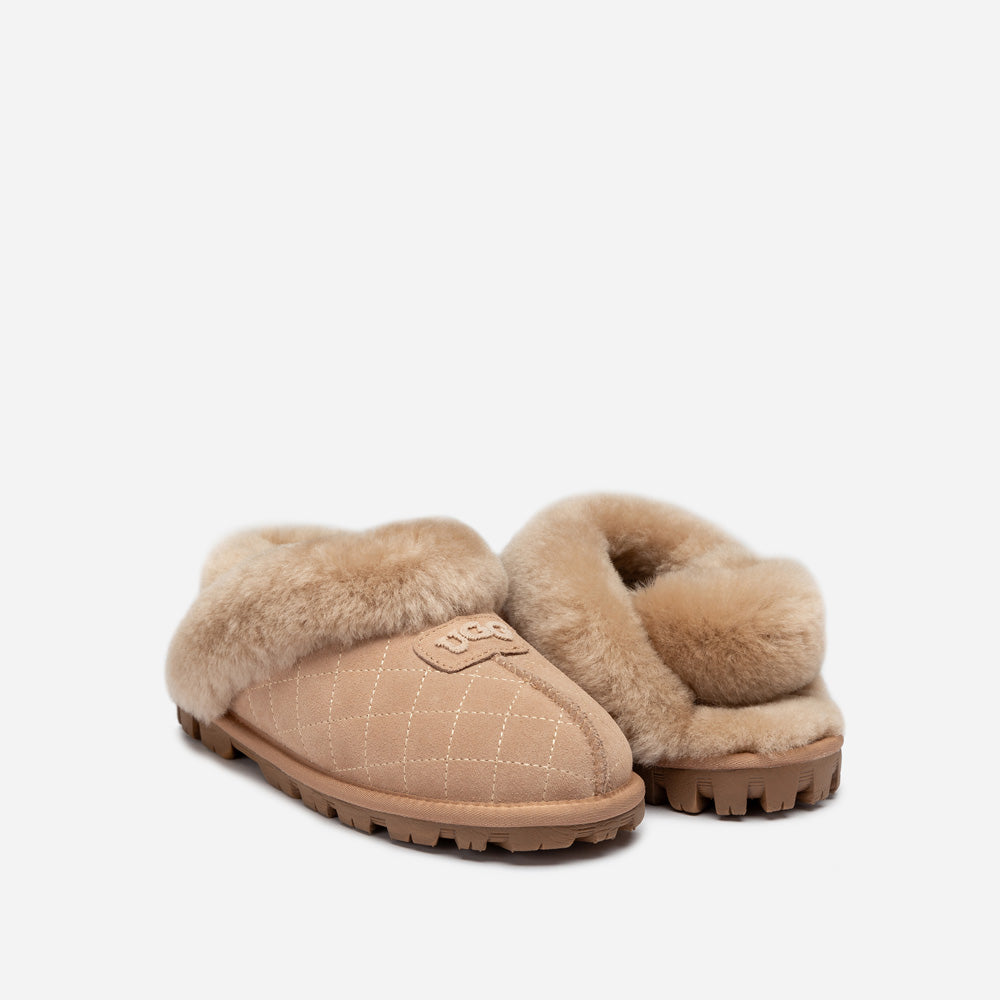 Ugg Coquette Matelasse Emb Logo Slipper( Detachable Feature)-Women Slippers-PEROZ Accessories