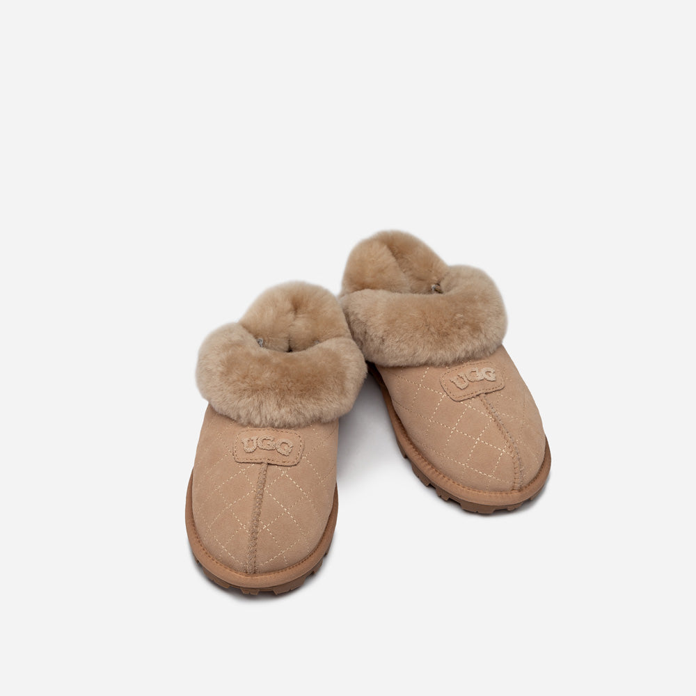 Ugg Coquette Matelasse Emb Logo Slipper( Detachable Feature)-Women Slippers-PEROZ Accessories
