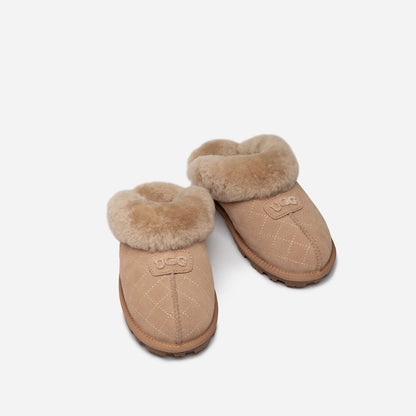 Ugg Coquette Matelasse Emb Logo Slipper( Detachable Feature)-Women Slippers-PEROZ Accessories