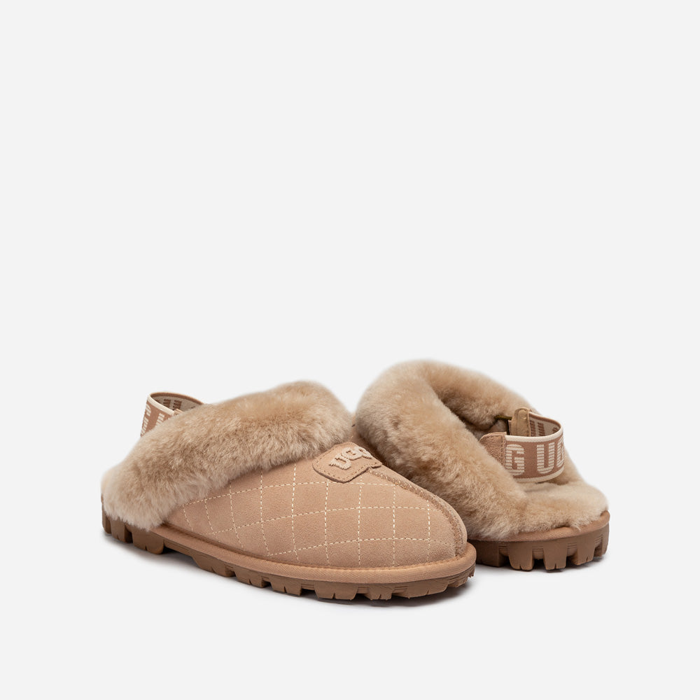 Ugg Coquette Matelasse Emb Logo Slipper( Detachable Feature)-Women Slippers-PEROZ Accessories