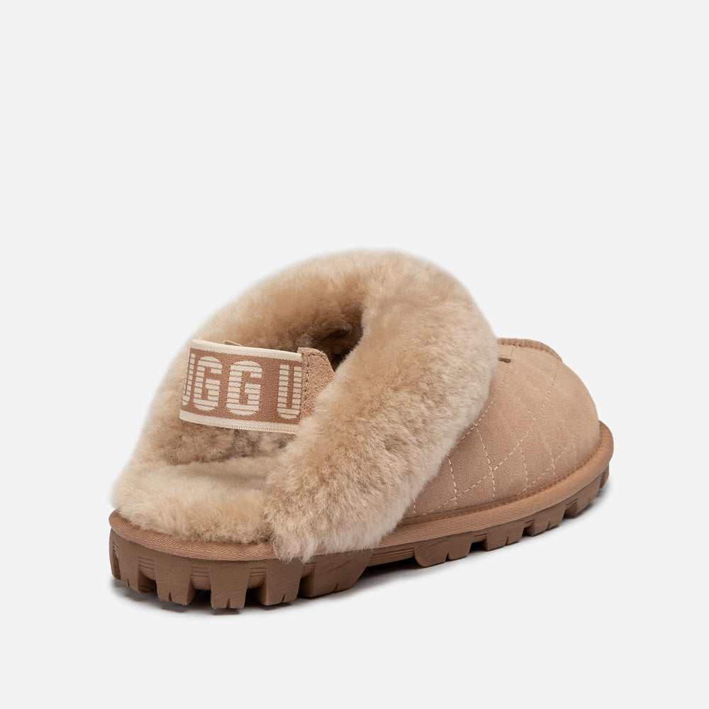 Ugg Coquette Matelasse Emb Logo Slipper( Detachable Feature)-Women Slippers-PEROZ Accessories