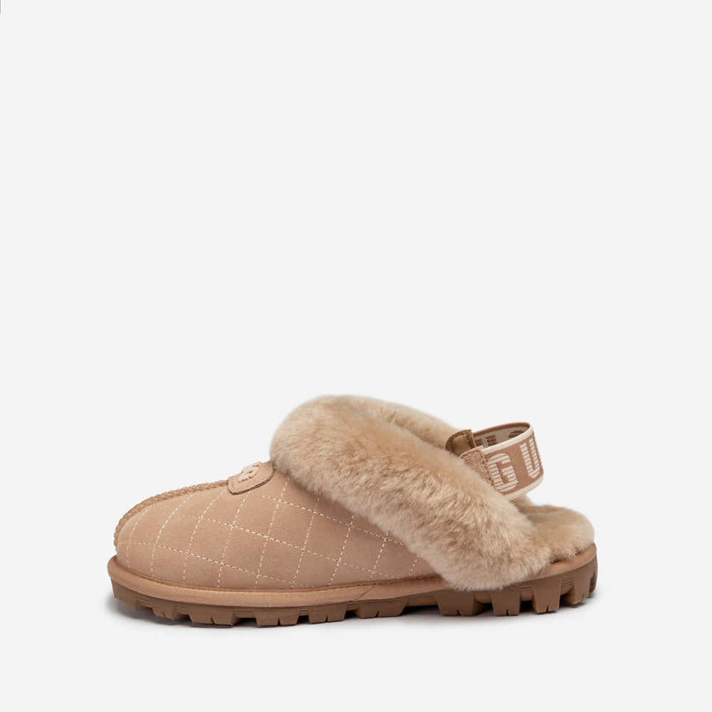 Ugg Coquette Matelasse Emb Logo Slipper( Detachable Feature)-Women Slippers-PEROZ Accessories