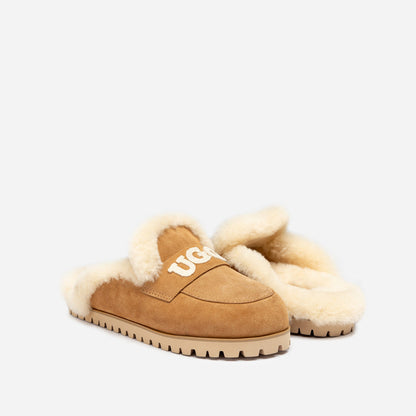 Ugg Priya Knit Logo Shearling Slipper-Women Slippers-PEROZ Accessories