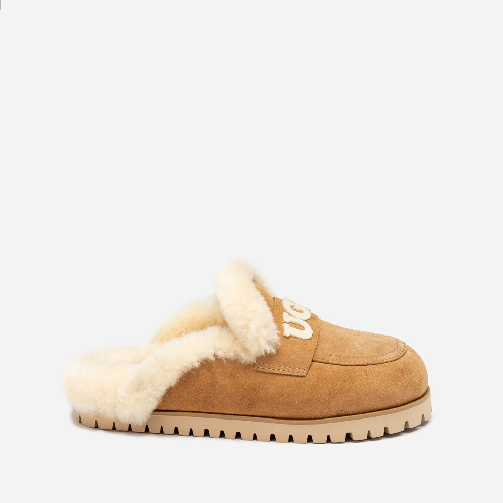 Ugg Priya Knit Logo Shearling Slipper-Women Slippers-PEROZ Accessories