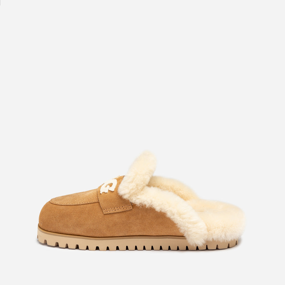 Ugg Priya Knit Logo Shearling Slipper-Women Slippers-PEROZ Accessories