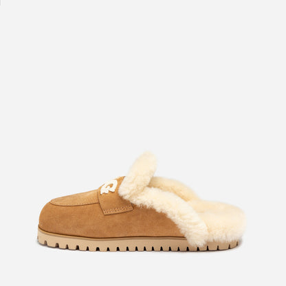 Ugg Priya Knit Logo Shearling Slipper-Women Slippers-PEROZ Accessories
