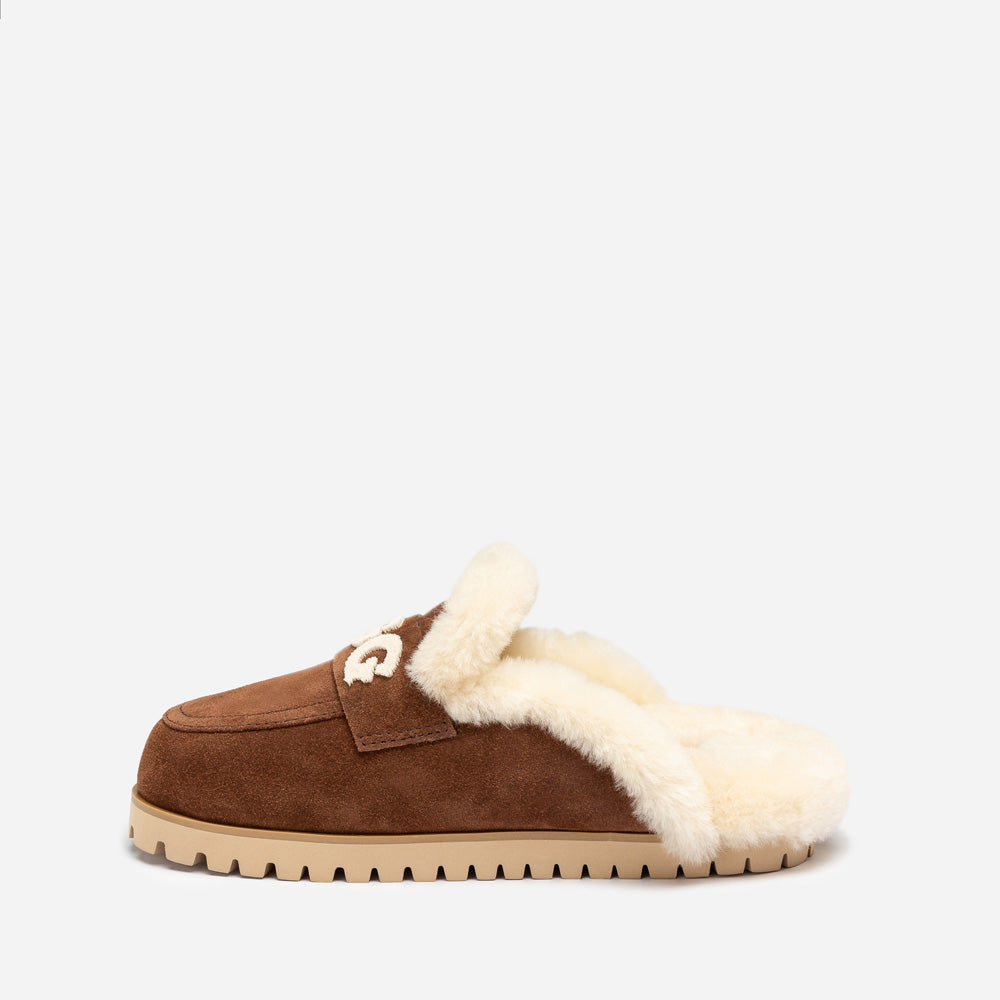 Ugg Priya Knit Logo Shearling Slipper-Women Slippers-PEROZ Accessories