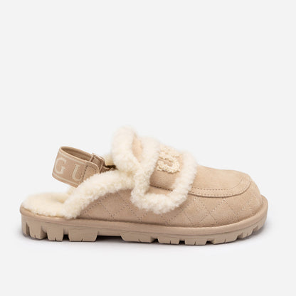 UGG Violet Matelassé Shearling Slipper (Elastic Logo, Detachable Feature)-Women Slippers-PEROZ Accessories