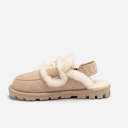 UGG Violet Matelassé Shearling Slipper (Elastic Logo, Detachable Feature)-Women Slippers-PEROZ Accessories