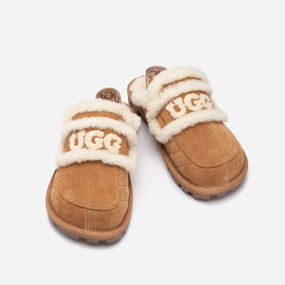 UGG Violet Matelassé Shearling Slipper (Elastic Logo, Detachable Feature)-Women Slippers-PEROZ Accessories
