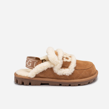 UGG Violet Matelassé Shearling Slipper (Elastic Logo, Detachable Feature)-Women Slippers-PEROZ Accessories