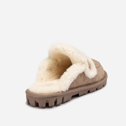 UGG Violet Matelassé Shearling Slipper (Elastic Logo, Detachable Feature)-Women Slippers-PEROZ Accessories