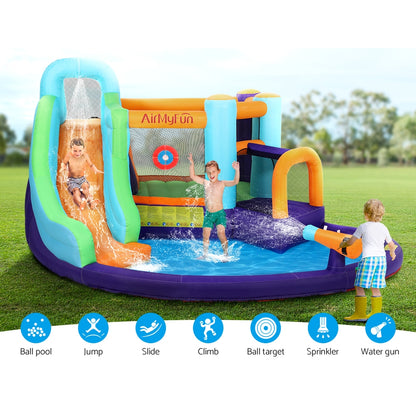 AirMyFun Inflatable Water Slide Kids Jumping Castle Trampoline Outdoor-Home &amp; Garden &gt; Pool &amp; Accessories &gt; Pool Toys &amp; Inflatables-PEROZ Accessories