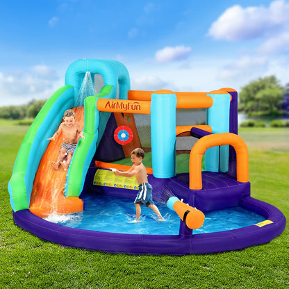 AirMyFun Inflatable Water Slide Kids Jumping Castle Trampoline Outdoor-Home &amp; Garden &gt; Pool &amp; Accessories &gt; Pool Toys &amp; Inflatables-PEROZ Accessories