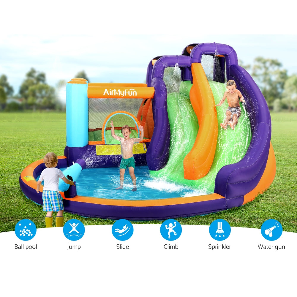 AirMyFun Inflatable Water Slide Kids Jumping Trampoline Castle Double Slide-Home &amp; Garden &gt; Pool &amp; Accessories &gt; Pool Toys &amp; Inflatables-PEROZ Accessories