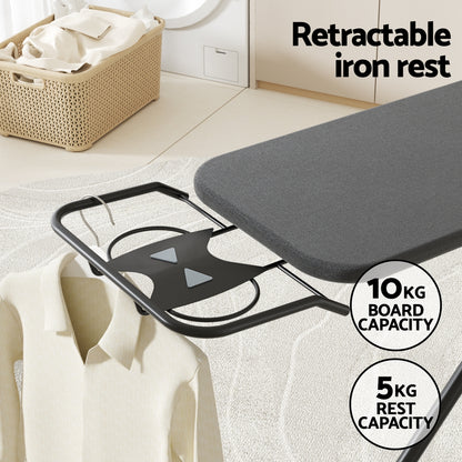 Artiss Ironing Board Foldable Iron Rest Black-Appliances &gt; Washers, Dryers &amp; Irons &gt; Irons &amp; Ironing Systems-PEROZ Accessories