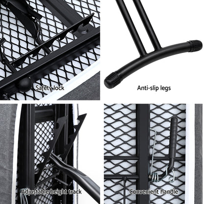 Artiss Ironing Board Foldable Iron Rest Black-Appliances &gt; Washers, Dryers &amp; Irons &gt; Irons &amp; Ironing Systems-PEROZ Accessories