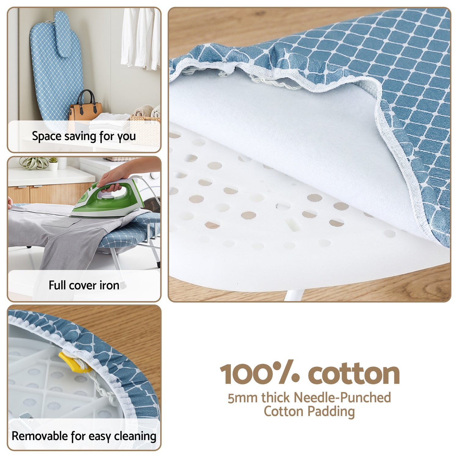 Artiss Tabletop Ironing Board with Small Ironing Boards with Folding Legs Blue-Appliances > Washers, Dryers &amp; Irons > Irons &amp; Ironing Systems-PEROZ Accessories