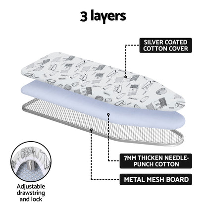 Artiss Ironing Board Wall Mounted Foldable White-Appliances &gt; Washers, Dryers &amp; Irons &gt; Irons &amp; Ironing Systems-PEROZ Accessories