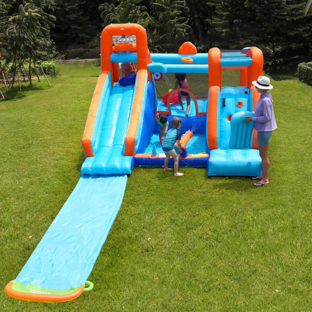 AirMyFun 12 Play Zones Inflatable Water Slide Park Jumping Castle Bounce House-Inflatable Toys-PEROZ Accessories