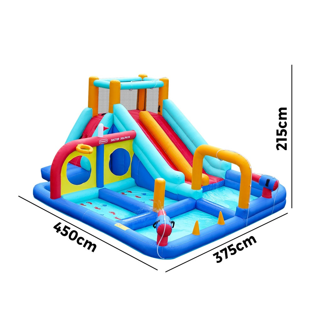 Doctor Dolphin 10-IN-1 Inflatable Water Park Dual Slides-Inflatable Toys-PEROZ Accessories