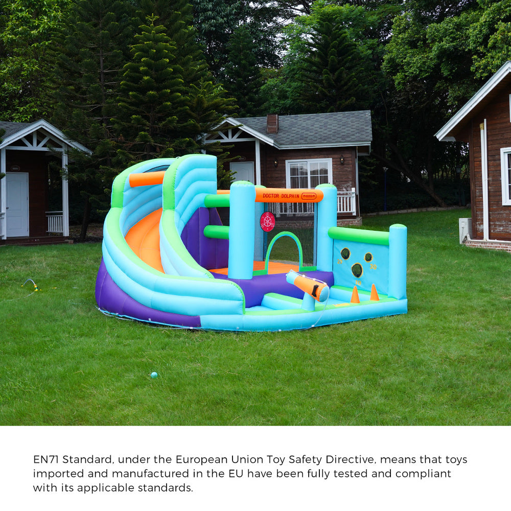 Doctor Dolphin 10-IN-1 Inflatable Water Park Bounce Castle-Inflatable Toys-PEROZ Accessories