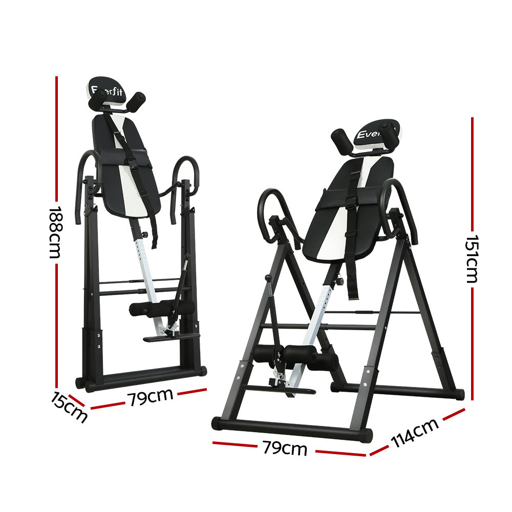 Everfit Inversion Table Gravity Exercise Inverter Back Stretcher Home Gym Grey-Sports &amp; Fitness &gt; Fitness Accessories-PEROZ Accessories