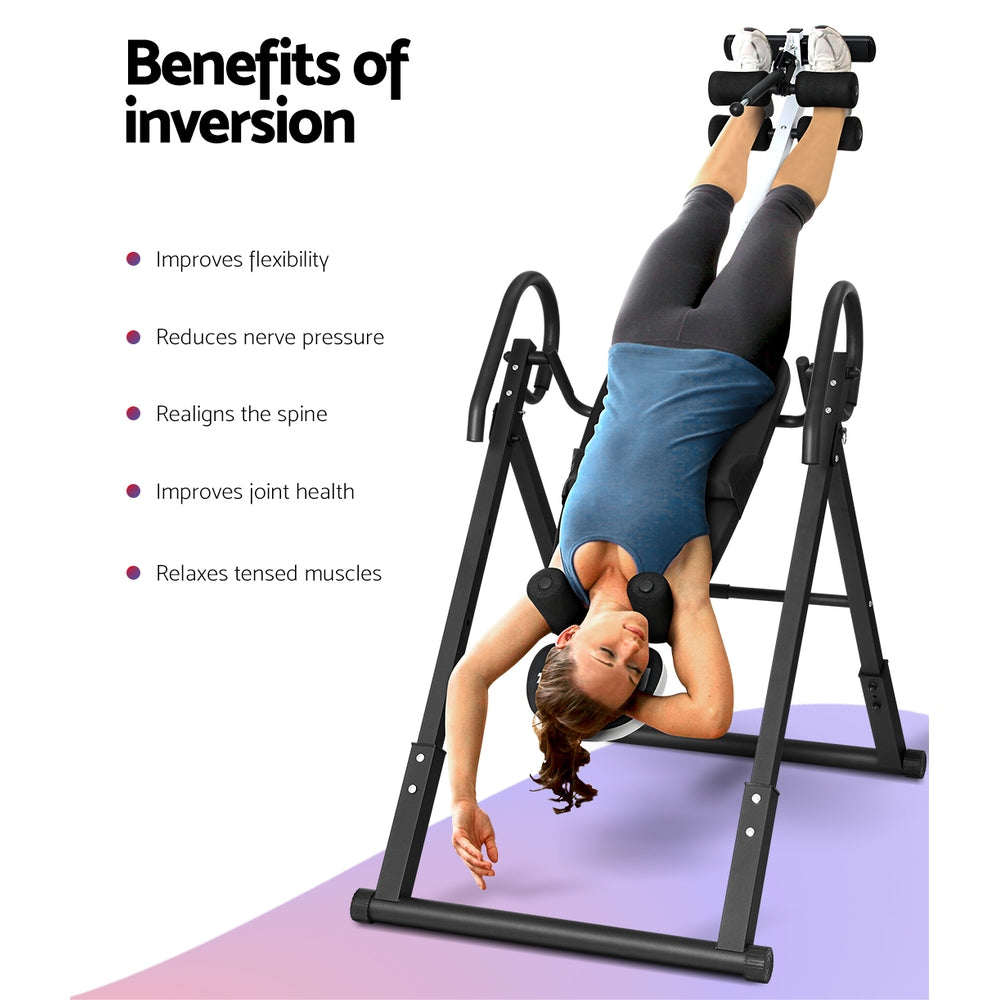 Everfit Inversion Table Gravity Exercise Inverter Back Stretcher Home Gym Grey-Sports &amp; Fitness &gt; Fitness Accessories-PEROZ Accessories
