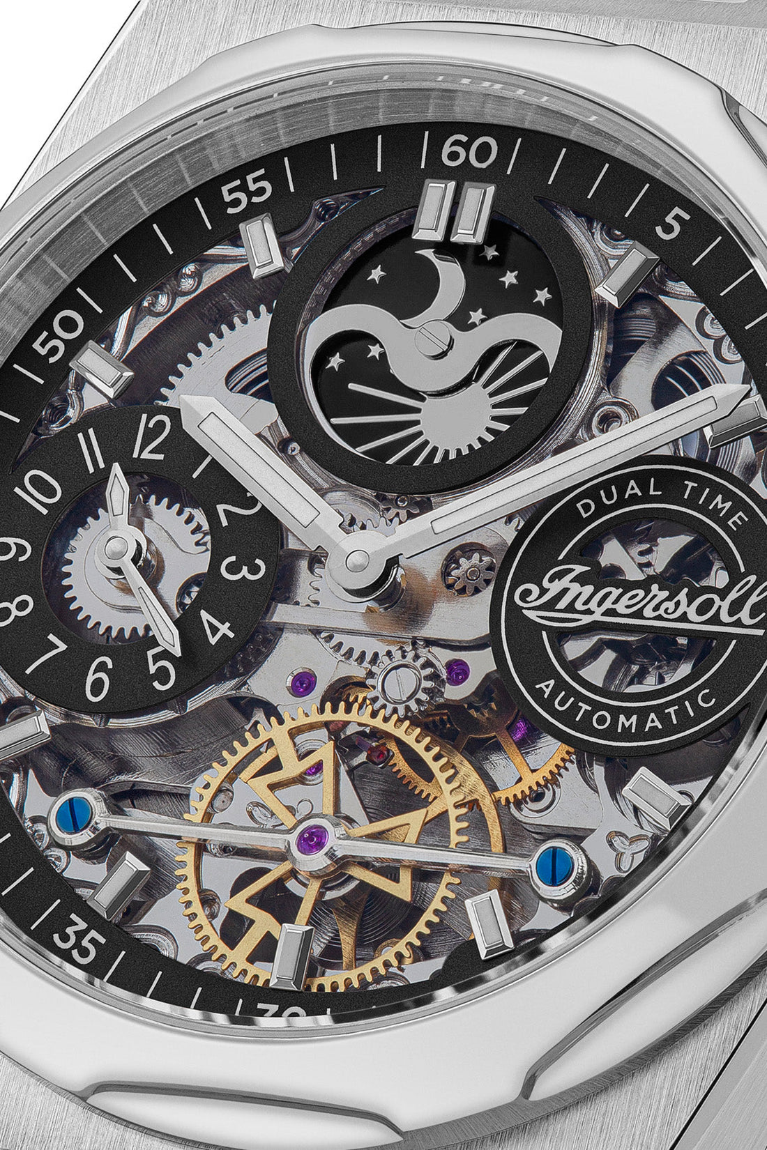 Ingersoll The Broadway Automatic Silver Dial Black Leather Strap Watch-PEROZ Accessories