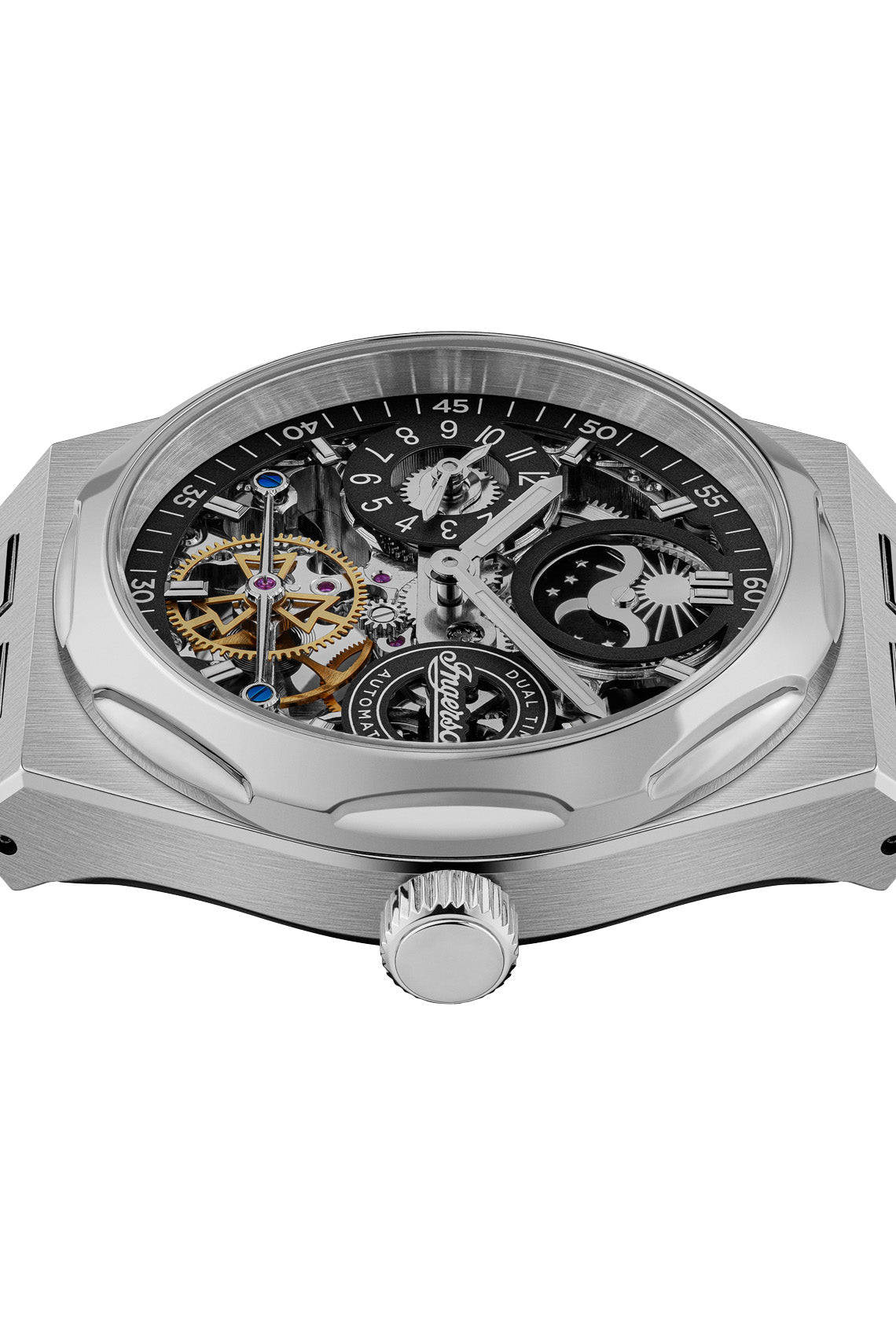 Ingersoll The Broadway Automatic Silver Dial Black Leather Strap Watch-PEROZ Accessories