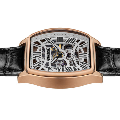 Ingersoll The California Automatic Rose Gold Black Leather Strap Watch-PEROZ Accessories