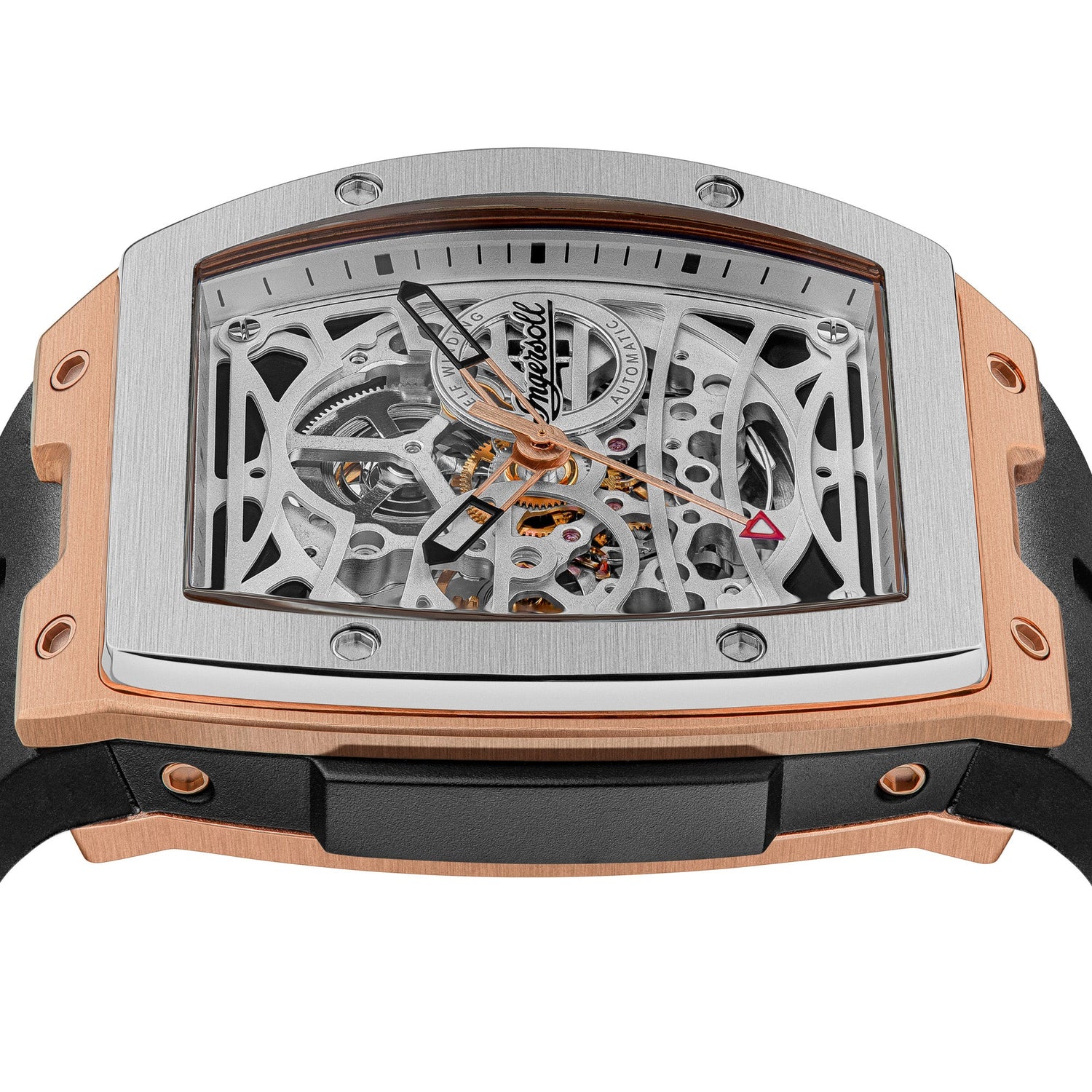 Ingersoll The Challenger Automatic Two Tone Black Rubber Strap Watch-PEROZ Accessories